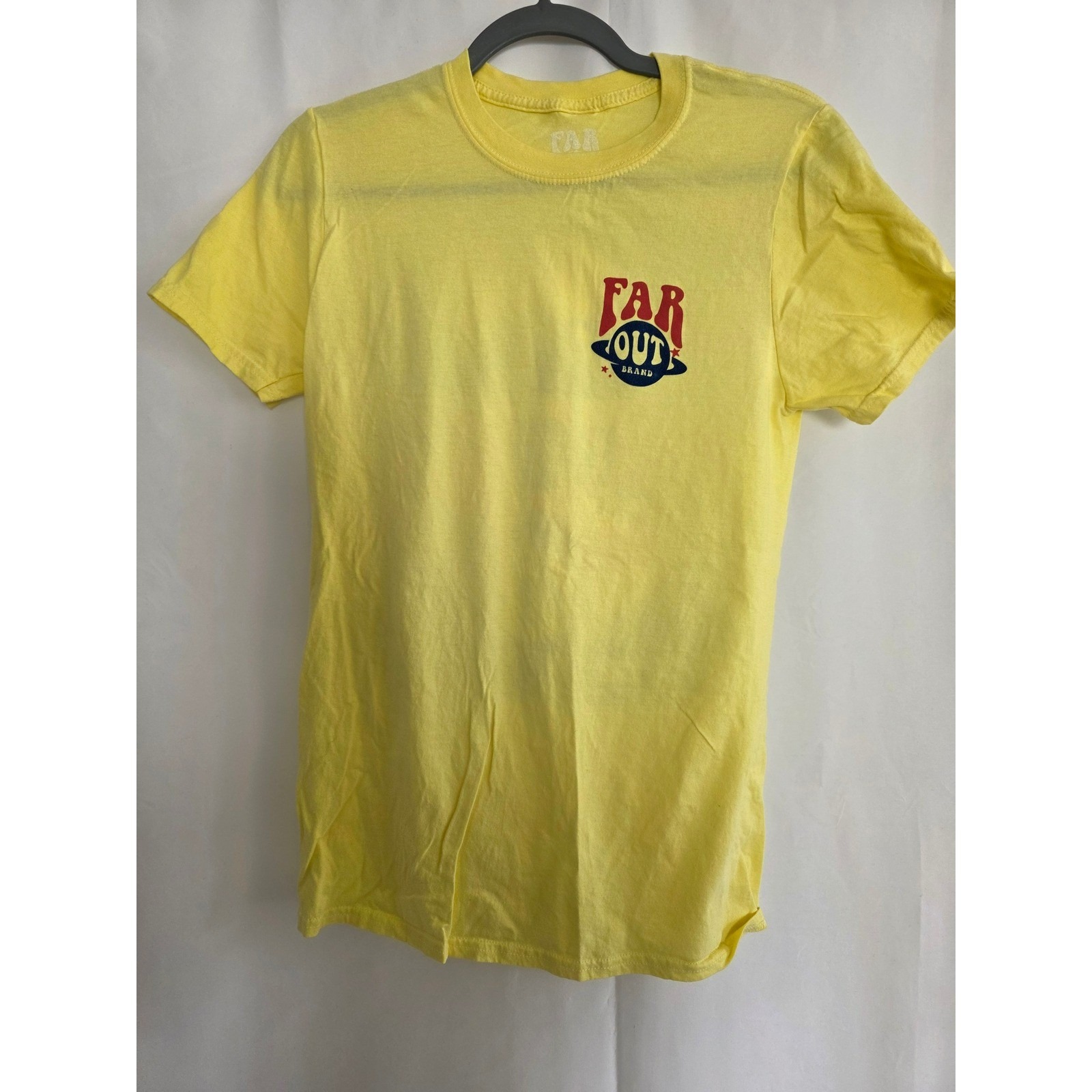 Vintage Far Out Brand Graphic T Shirt Reagan Bush 84 Yellow Short Sleeve